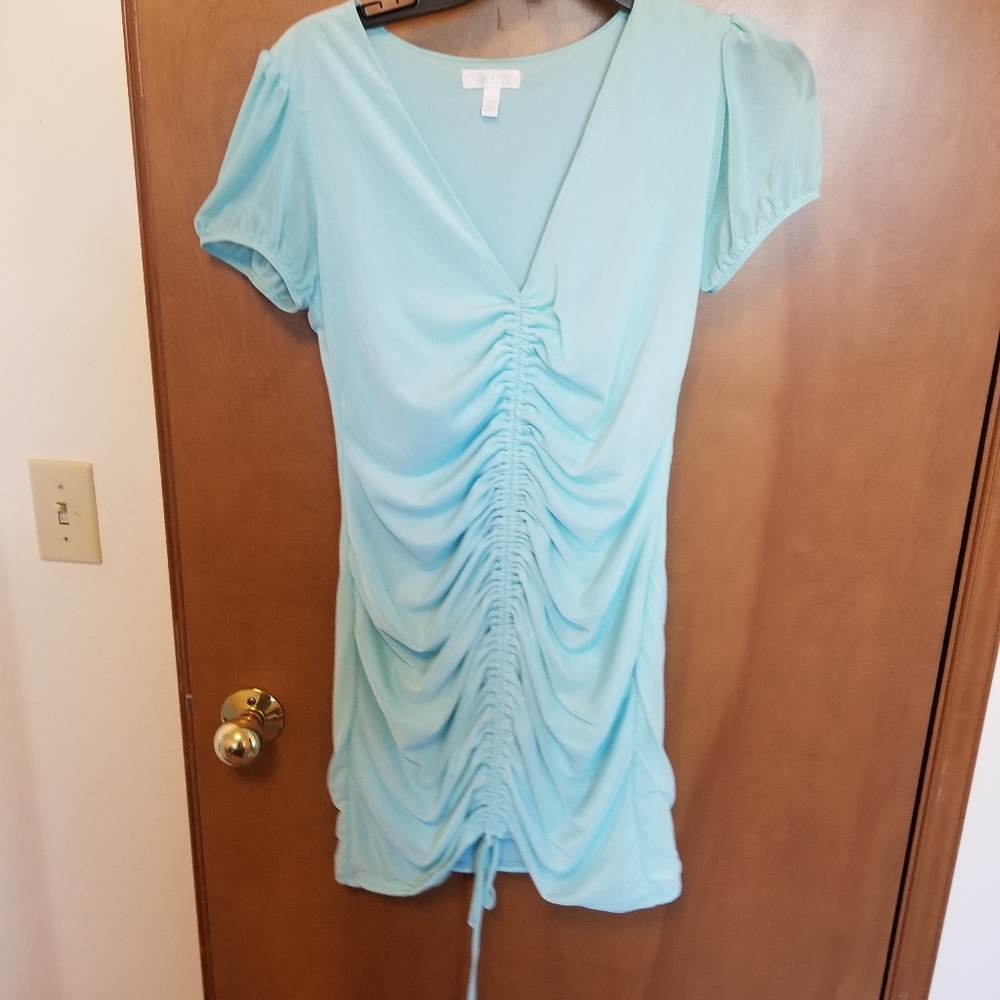 Light blue cinched party dress